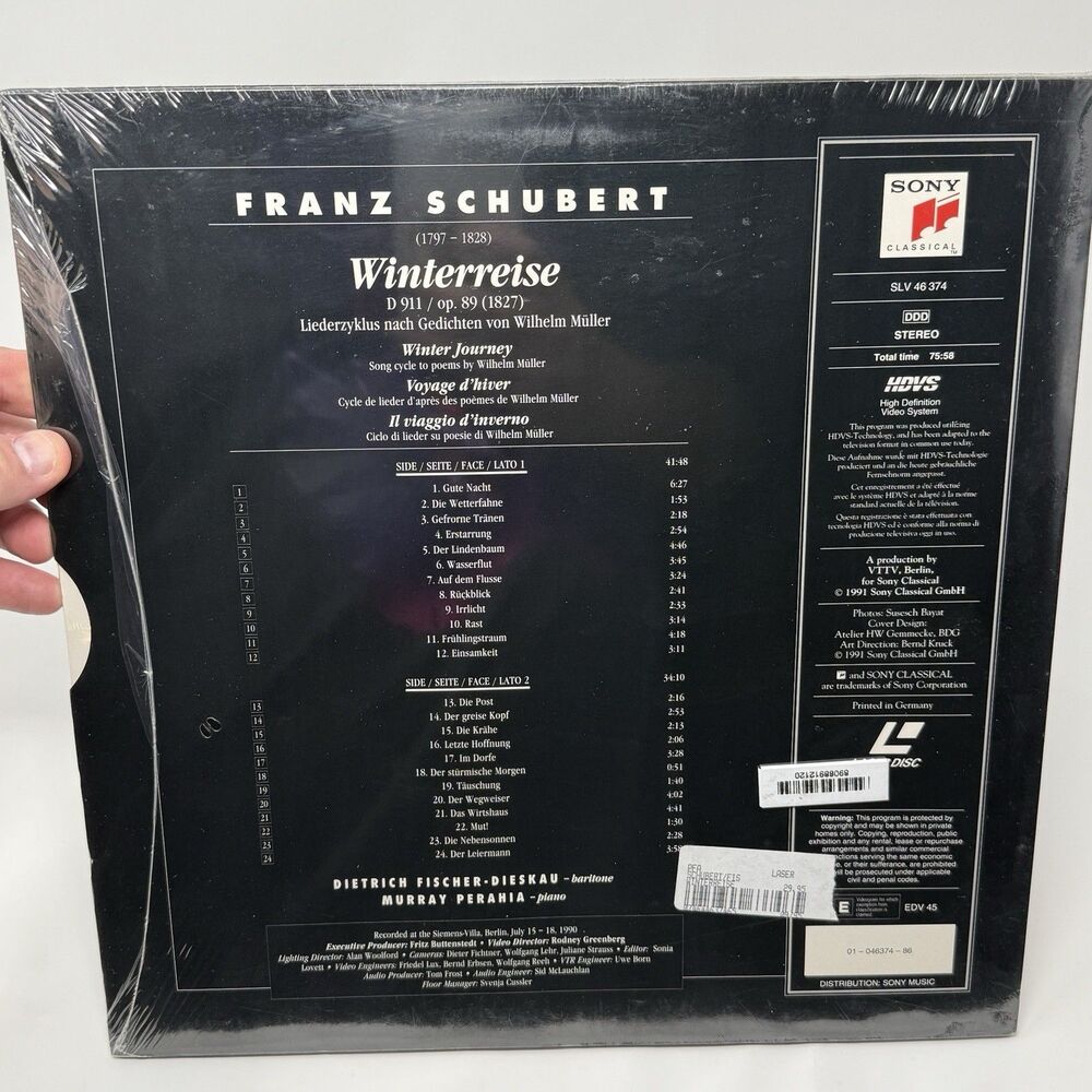 Franz Schubert Winterreise Fischer-Dieskau Perahia SEALED Original Packaging LD - Picture 8 of 15